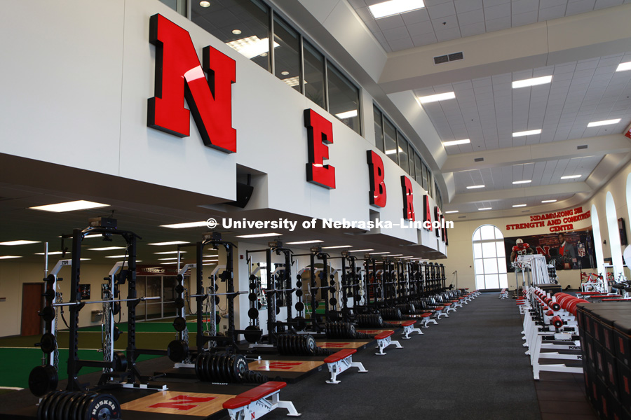 Ndamukong Suh Strength and Conditioning Center. University of Nebraska Athletics facilites. Photo by Scott Bruhn / University of Nebraska Athletics.