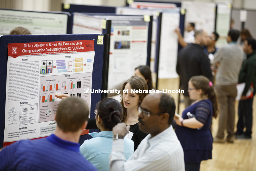 The second day of the Spring Research Fair features graduate student research. April 6, 2017. Photo by Craig Chandler / University Communication.