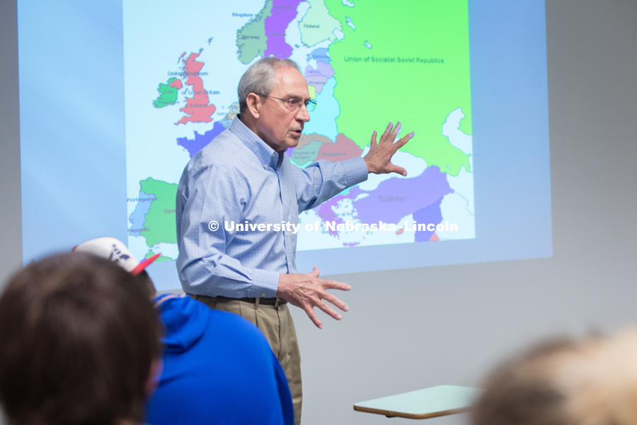 Professor, Patrice Berger, Director and Chair, University Honors Program, teaches an Honors class. April 12, 2017. Photo by Greg Nathan, University Communication Photography.