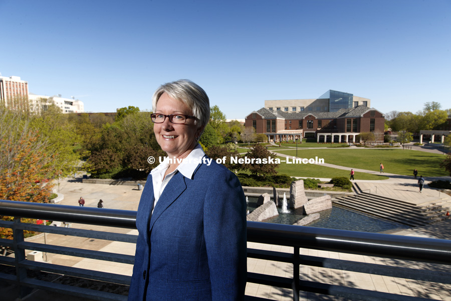 Ellen Weissinger, former Senior Vice Chancellor for Academic Affairs, is retiring from the university and will work with a start-up agriculture technology firm at Nebraska Innovation Campus. May 2, 2017. Photo by Craig Chandler / University Communication.
