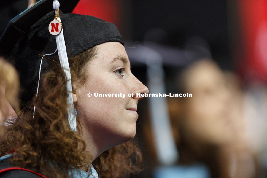 Students earning graduate and professional degrees received their diplomas Friday afternoon in Lincoln's Pinnacle Bank Arena. Undergraduate commencement is Saturday morning in the Arena. More than 3,000 degrees will be awarded May 5 and 6. May 5, 2017.