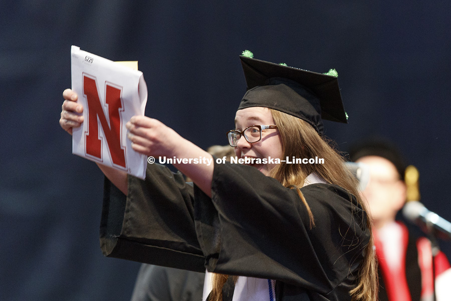 College of Education and Human Sciences students received their undergraduate diplomas Saturday morning in Lincoln's Pinnacle Bank Arena. 2452 degrees were awarded Saturday morning. May 6, 2017. Photo by Craig Chandler / University Communication.