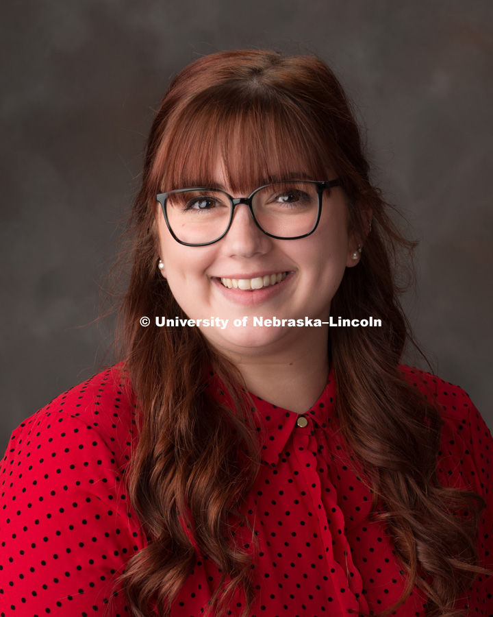Studio portrait of Richelle Saalfeld, Offic of Scholarships and Financial Aid. November 13, 2017. Photo by Greg Nathan, University Communication Photography.
