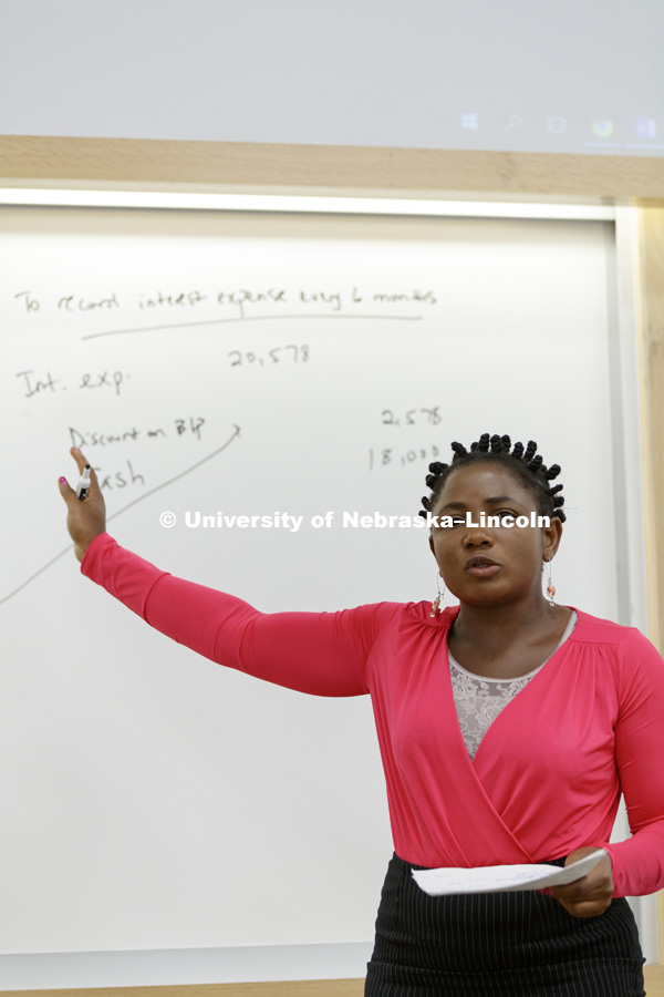 Herita Akamah, Assistant Professor of Accounting, College of Business photo shoot. September 5, 2018. Photo by Craig Chandler / University Communication.