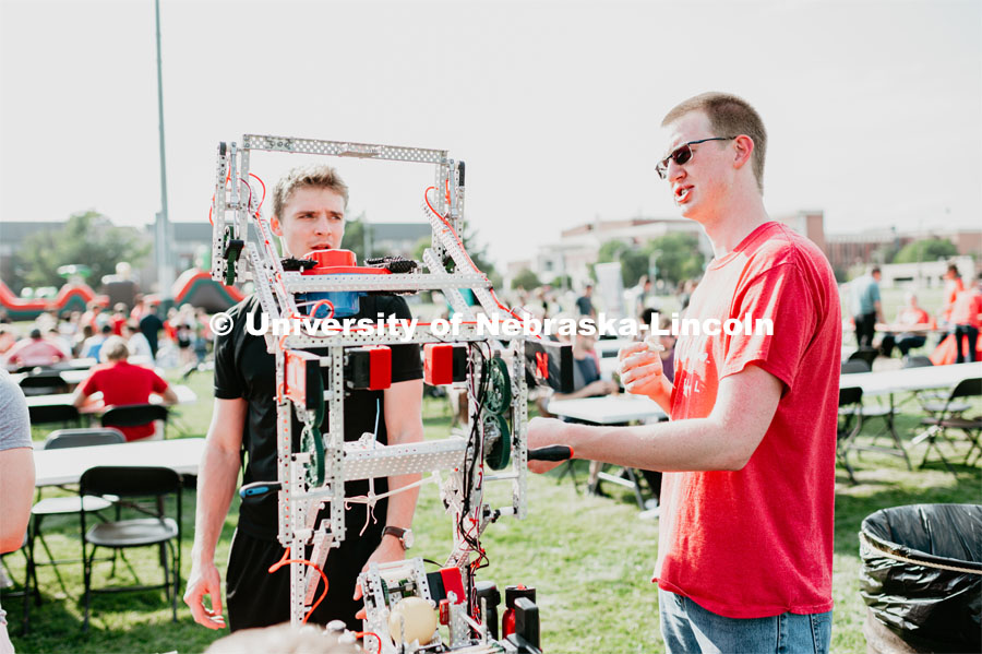 Engineering students, faculty and staff attended the College of Engineering’s Big Red Welcome event, Rock The Block. They were able to meet with Engineering Student Organizations, all while having fun learning about the great on-campus resources to support well-being, community and engagement. August 29, 2019. Photo by Justin Mohling / University Communication.