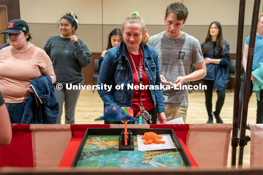 Students play carnival games during the End of Year Bash inside the East Campus Union on Saturday, April 30, 2022, in Lincoln, Nebraska.  Photo by Jordan Opp for University Communication
