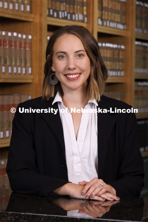 Kaitlyn Evan, Resource Navigator, College of Law. College of Law portrait session. August 18, 2022. Photo by Craig Chandler / University Communication.