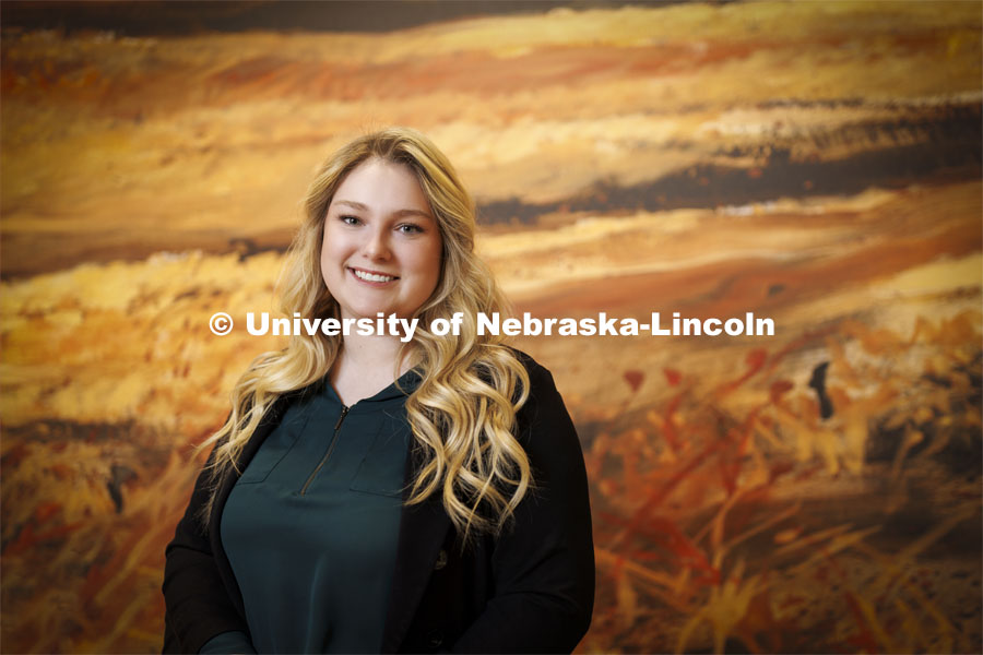 Delaney Doyle, a second-year law student from Omaha, for Women’s History Month. March 15, 2024. Photo by Craig Chandler / University Communication and Marketing.