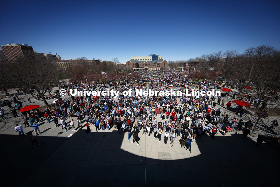 The Solar Social party to view the partial solar eclipse filled the greenspace outside the Nebraska Union on City Campus. April 8, 2024. Photo by Craig Chandler / University Communication and Marketing.