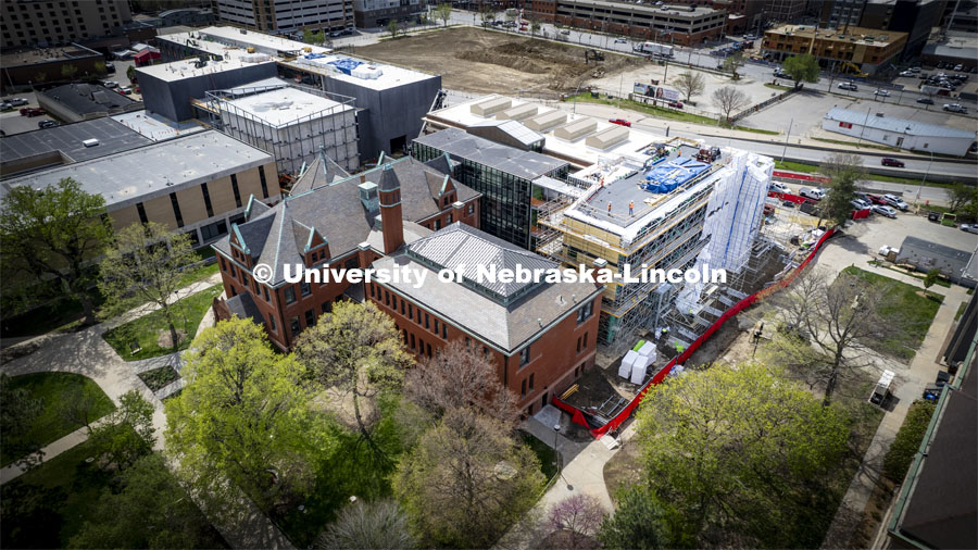 Construction continues on the new addition to Architecture Hall. April 17, 2024. Photo by Craig Chandler / University Communication and Marketing.