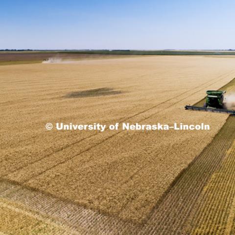 Aerials of Wheat Harvest in Perkins County Nebraska. July 10, 2018. Photo by Craig Chandler / University Communication.