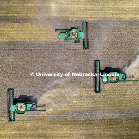 Aerials of Wheat Harvest in Perkins County Nebraska. July 10, 2018. Photo by Craig Chandler / University Communication.