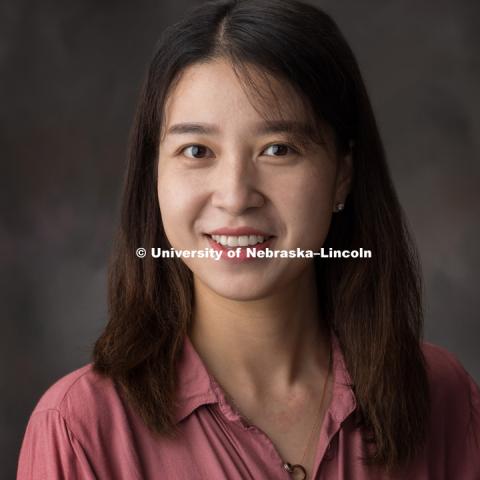 Studio portrait of Yani Zhang, Teacher, Confucius Institute. August 6, 2018. Photo by Greg Nathan, University Communication Photography.