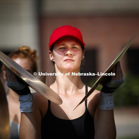 Cornhusker Marching Band practice. August 12, 2018. Photo by Craig Chandler / University Communication.
