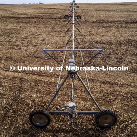 A center pivot awaits the spring in southeast Lancaster County. March 12, 2024. Photo by Craig Chandler / University Communication and Marketing.