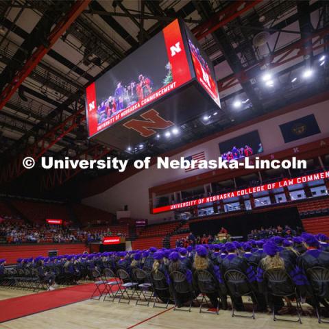 College of Law commencement in Devaney on the volleyball court. May 3, 2024. Photo by Craig Chandler / University Communication and Marketing.