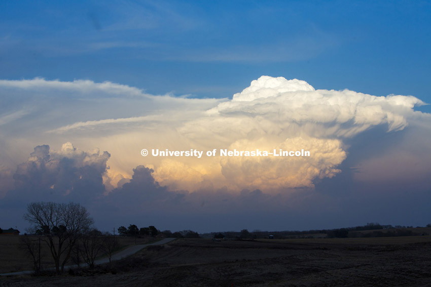 Clouds over eastern Nebraska. April 12, 2014.  Photo by Craig Chandler / University Communications 