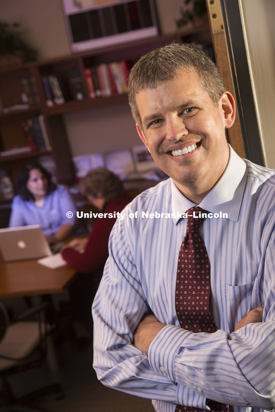 Brett Stohs, Law Professor, for Research Annual Report. June 25, 2015. Photo by Craig Chandler/University Communications