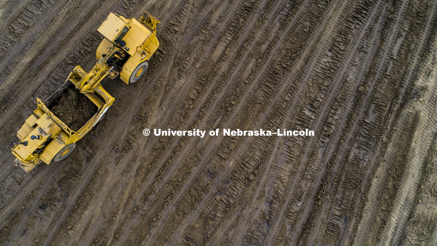 Earthwork on the site of the new office building on Nebraska Innovation Campus. August 9, 2017. Photo by Craig Chandler / University Communication.