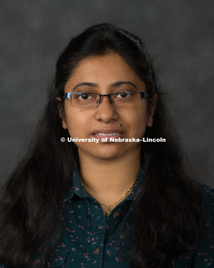 Studio portrait of Sruti Das Choudhury, Research Assistant Professor, School of Natural Resources. New Faculty Orientation. August 16, 2017. Photo by Greg Nathan, University Communication Photography.