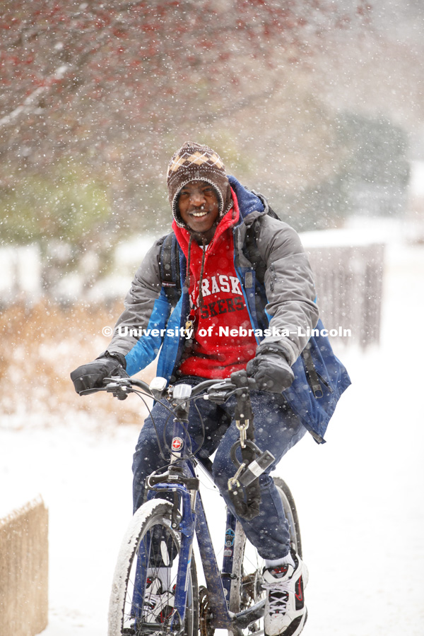 Snow on campus. February 5, 2018. Photo by Craig Chandler / University Communication.