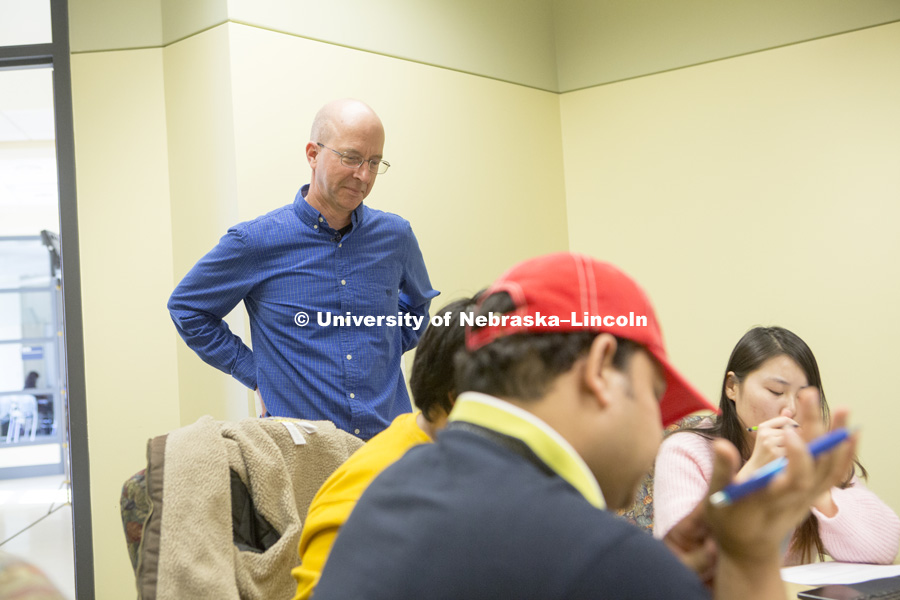 Eric Buhs teaches EDPS  - Psychology of Adolescence. April 10, 2019. Photo by James Wooldridge for University Communication.
