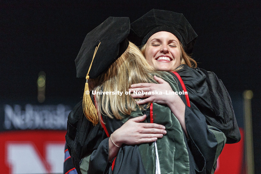 Nicole Pond receives her audiology doctorate. Graduate Commencement at Pinnacle Bank Arena. May 4, 2018. Photo by Craig Chandler / University Communication.