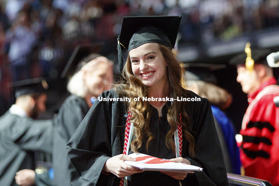 Annie Albin Undergraduate Commencement at Pinnacle Bank Arena. May 5, 2018. Photo by Craig Chandler / University Communication.