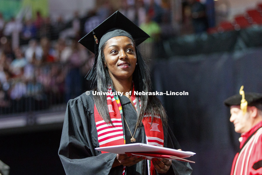 Undergraduate Commencement at Pinnacle Bank Arena. May 5, 2018. Photo by Craig Chandler / University Communication.