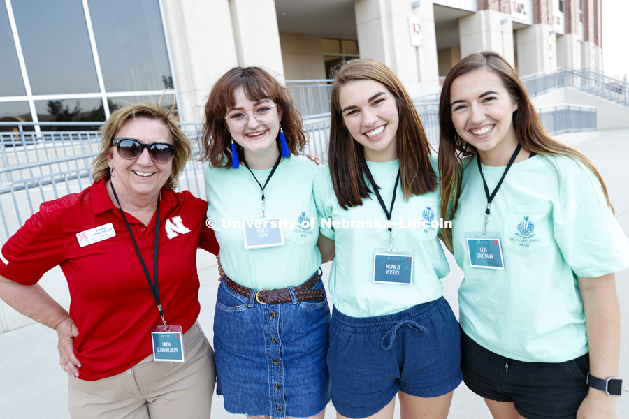 Sorority recruitment check in and information meetings. August 12, 2018. Photo by Craig Chandler / University Communication.