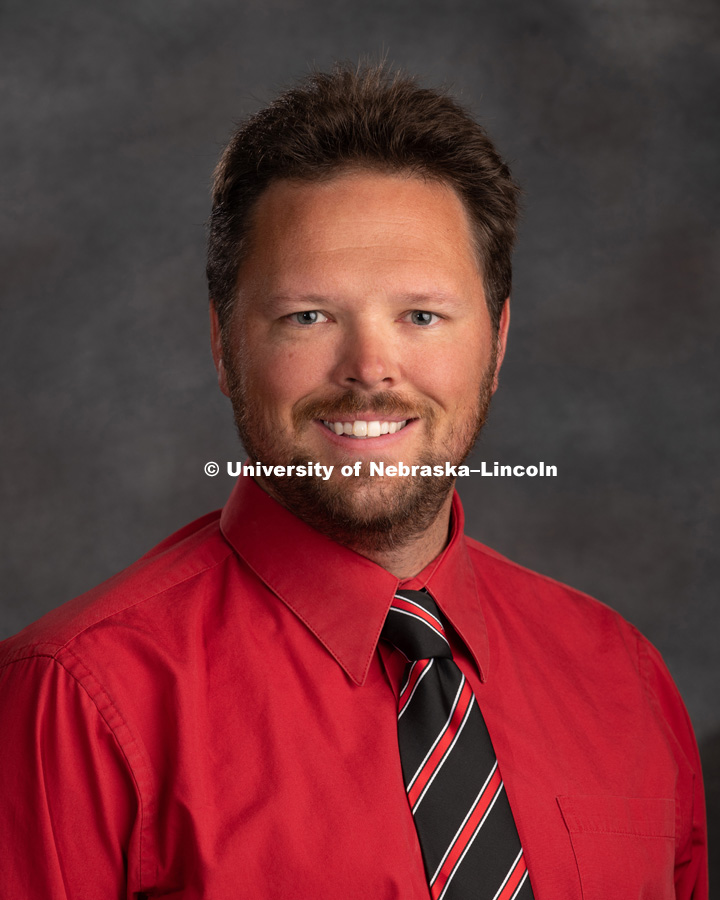 Studio portrait of Brad Goetsch, Assistant Professor of Practice, Grassland Studies Center. New Faculty. August 15, 2018. Photo by Greg Nathan, University Communication Photography.