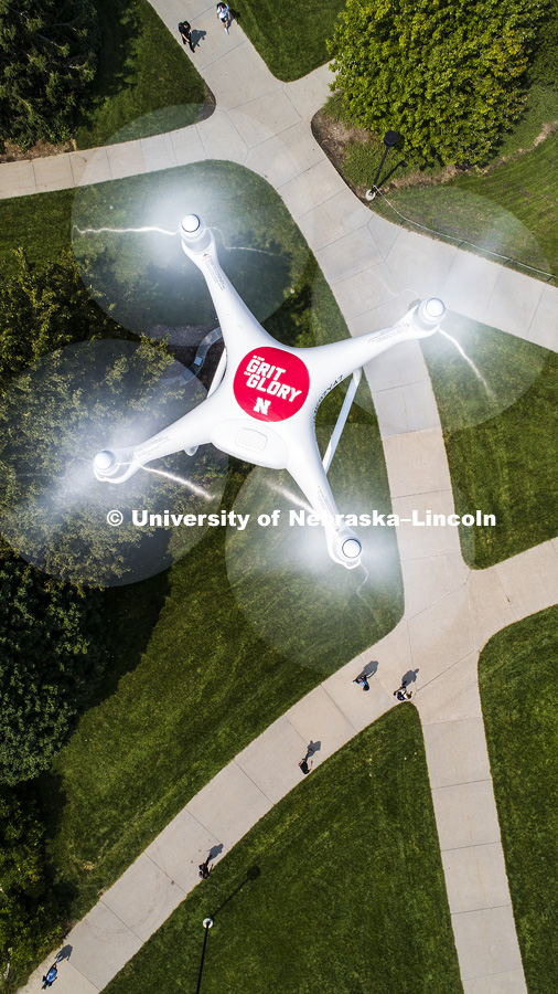 Drone video and still for brand reveal. August 24, 2018. Photo by Craig Chandler / University Communication