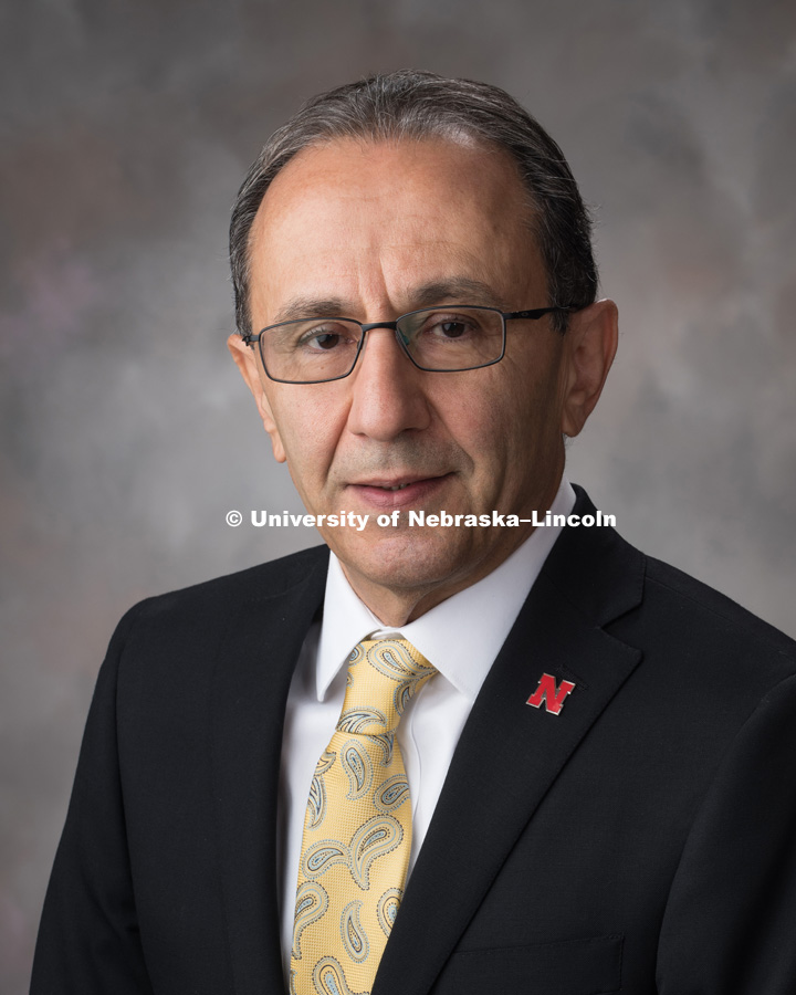 Studio portrait of Hossein Noureddini, Professor and Chairperson, Chemical and Biomolecular Engineering. September 11, 2018. Photo by Greg Nathan, University Communication Photography.