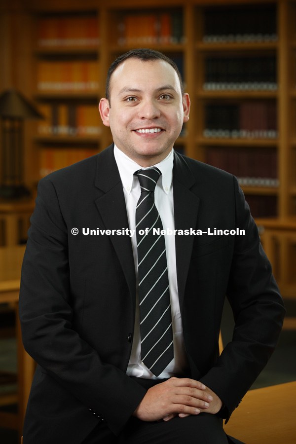 Anthony Beltran, Admissions Counselor for the College of Law. Nebraska Law photo shoot. September 13, 2018. Photo by Craig Chandler / University Communication.