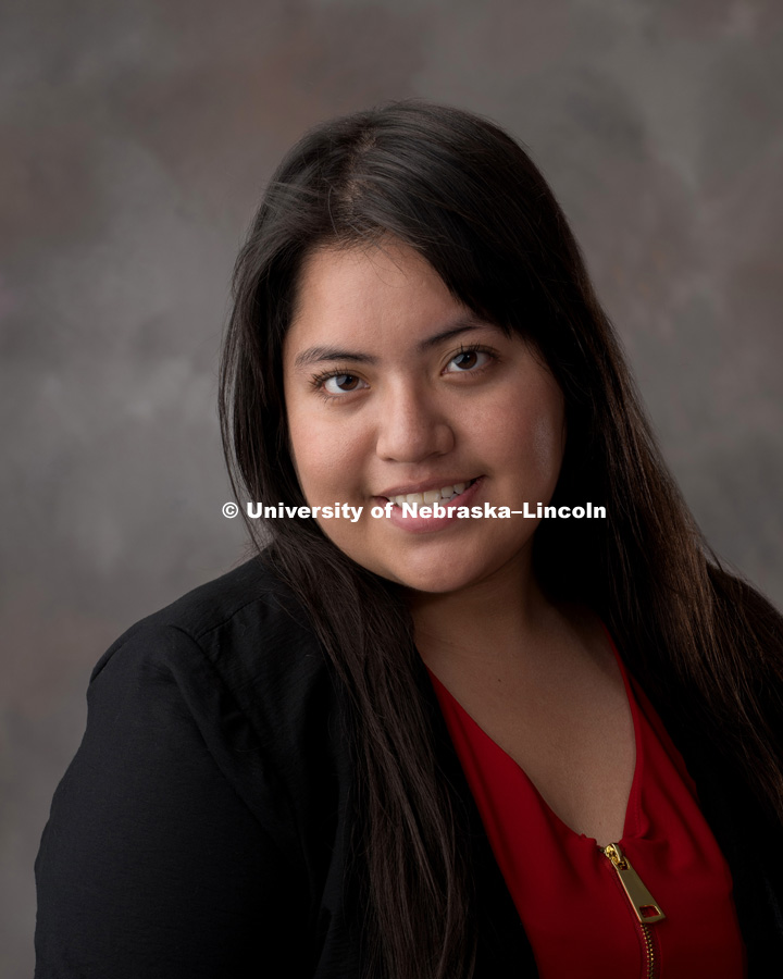 Studio portrait of Maricela Paramo Reyes, 2018 McNair Scholar. September 20, 2018. Photo by Greg Nathan, University Communication Photography.