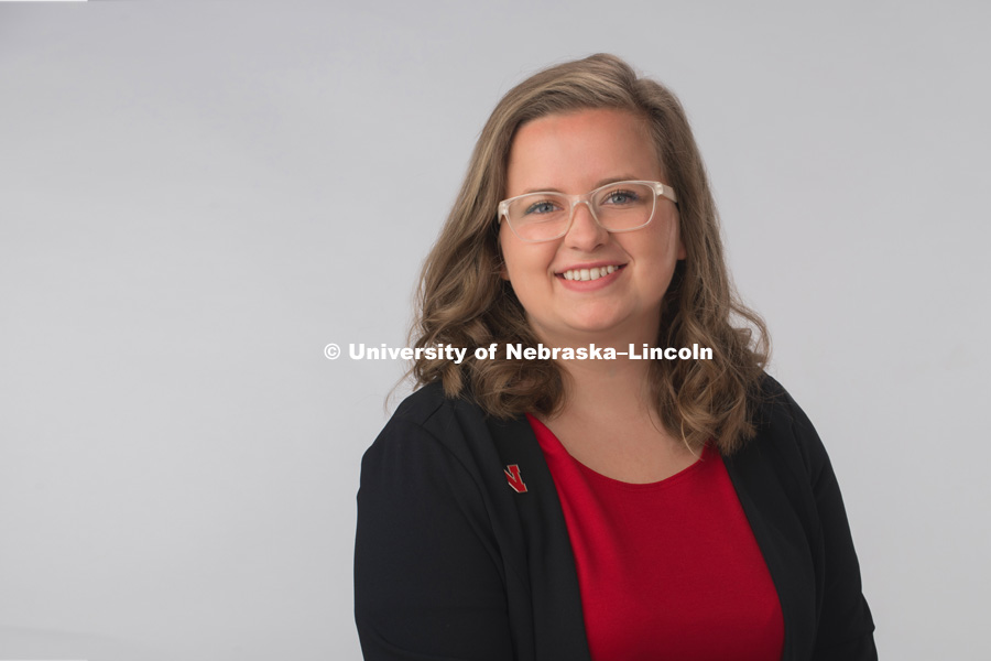 Studio portrait of Jasie Beam, Admissions Counselor, Academic Services and Enrollment. November 2, 2018. Photo by Greg Nathan, University Communication.