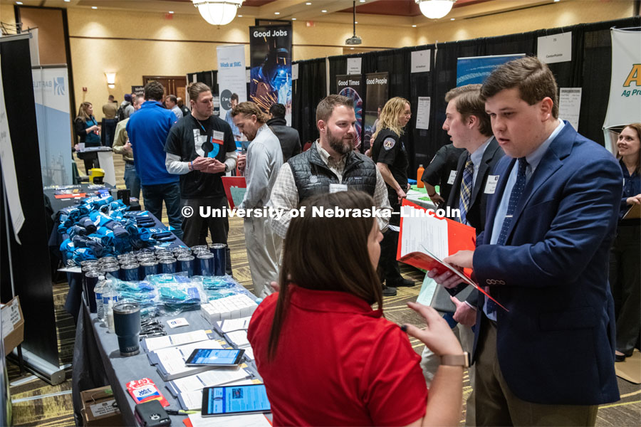 STEM Career Fair (Science, Technology, Engineering, and Math) at Embassy Suites. Sponsored by Career Services. February 12, 2019. Photo by Gregory Nathan / University Communication.