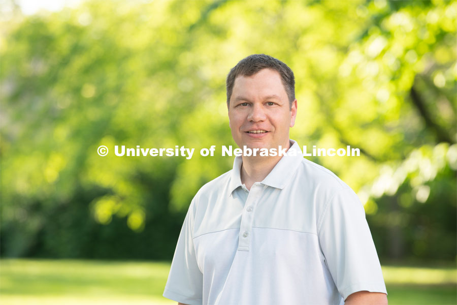 Troy Gilmore, assistant professor and groundwater hydrologist in the University of Nebraska–Lincoln School of Natural Resources. Photo for the 2019 publication of the Strategic Discussions for Nebraska magazine. May 14, 2019, Photo by Gregory Nathan / University Communication.