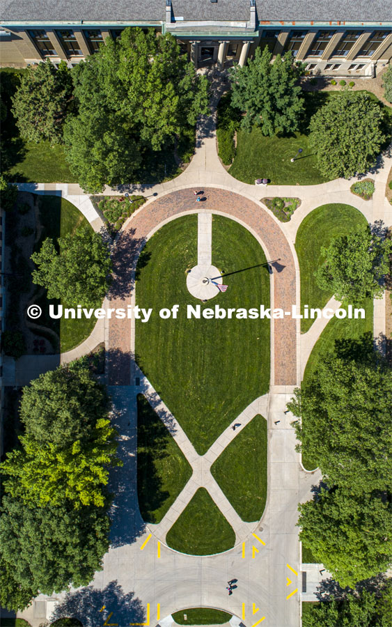 Aerial photography of East Campus. June 10, 2019. Photo by Craig Chandler / University Communication.