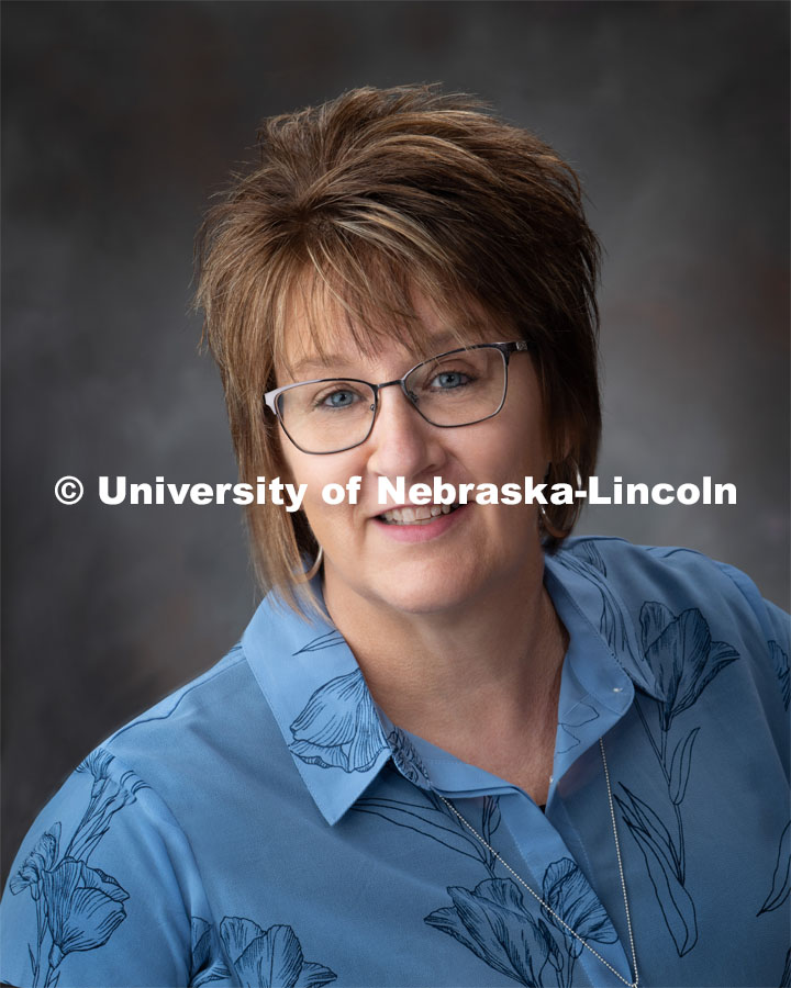 Studio portrait of Deb Dewald, Personnel Generalist for Animal Science. July 30, 2019. Photo by Greg Nathan, University Communication.