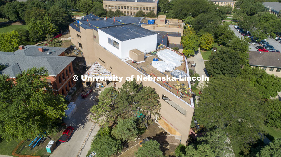 Aerial video and photography of East Campus. August 13, 2019. Photo by Craig Chandler / University Communication.
