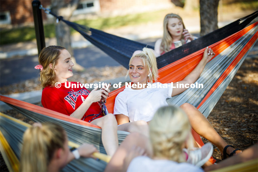 Sorority recruitment check in and information meetings. August 20, 2019. Photo by Craig Chandler / University Communication.