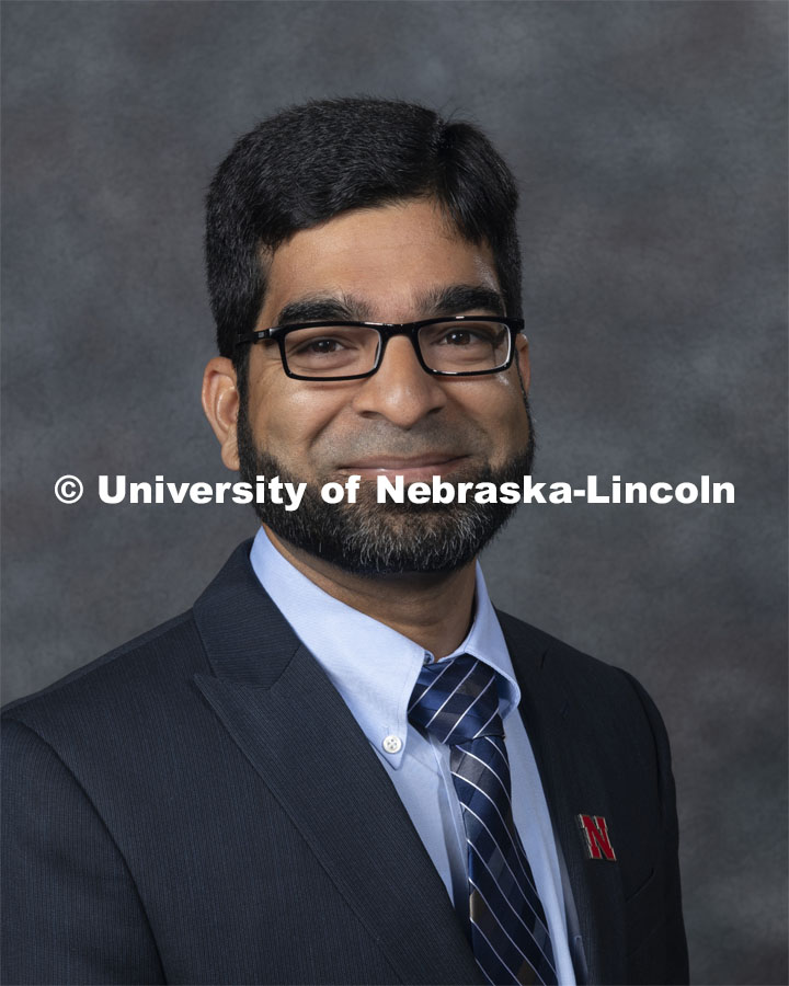 Studio portrait of Javed Iqbal, Assistant Professor, Agronomy and Horticulture. New Faculty. August 21, 2019. Photo by Greg Nathan / University Communication Photography.