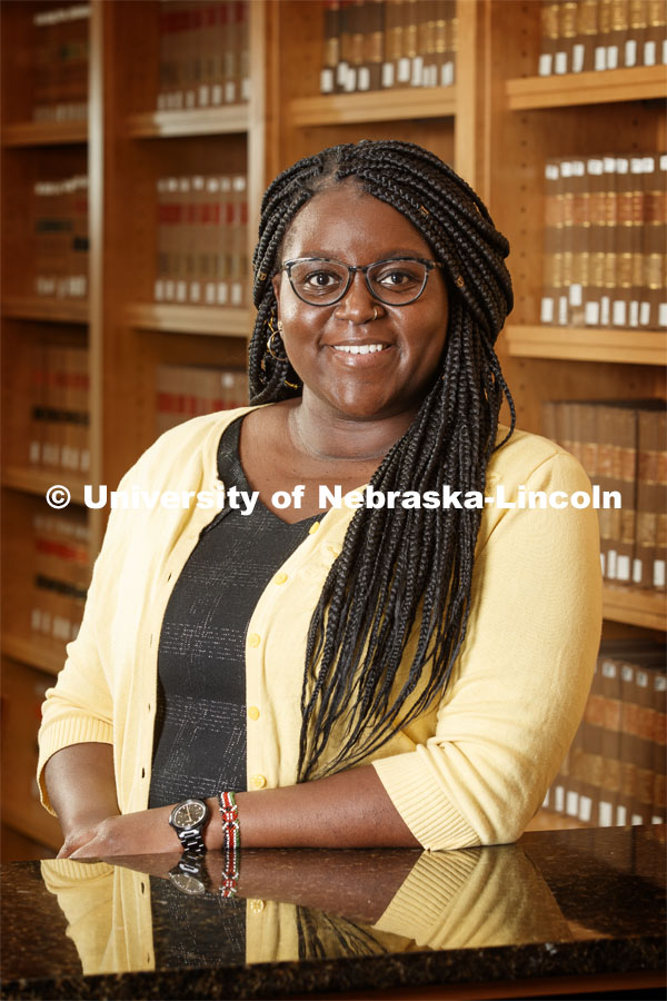 Joy Kathurima, Admissions Counselor for the College of Law. Nebraska Law photo shoot. September 13, 2019. Photo by Craig Chandler / University Communication.