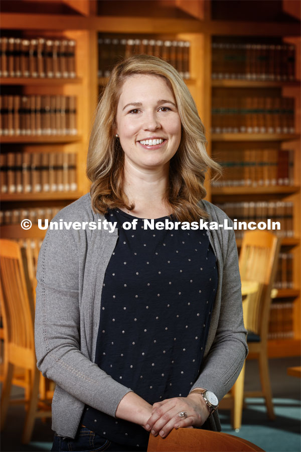 Keelan Weber, Head of Cataloging and Resource Management for the College of Law. Nebraska Law photo shoot. September 13, 2019. Photo by Craig Chandler / University Communication.