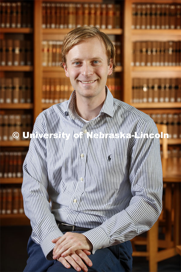 Scott Ziegler, Alumni Relations and Events Coordinator for the College of Law. Nebraska Law photo shoot. September 13, 2019. Photo by Craig Chandler / University Communication.