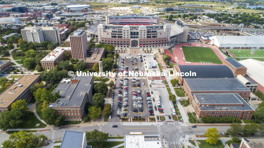 East Stadium mall aerial photo. September 25, 2019. Photo by Craig Chandler / University Communication.
