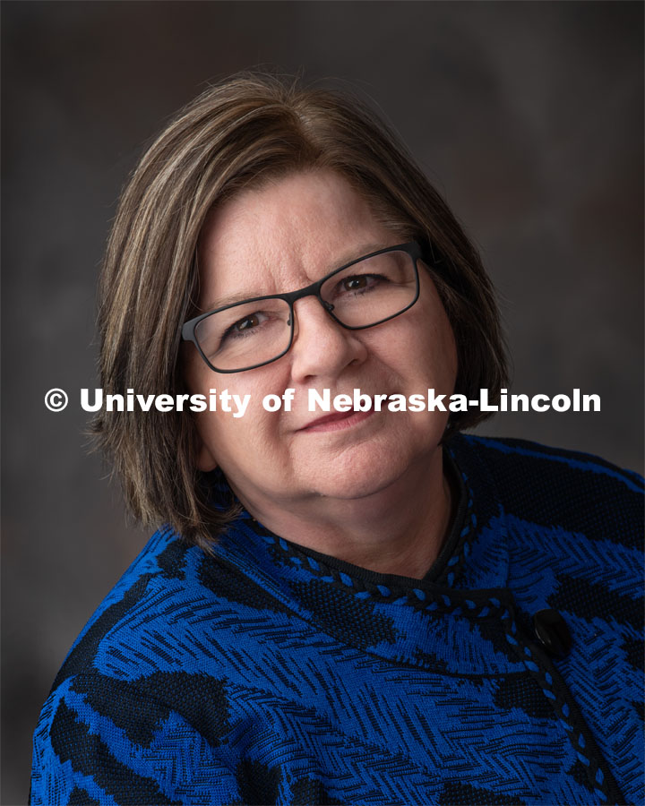 Studio portrait of Deb Green, Customer Service Manager, Print Services. February 3, 2020. Photo by Gregory Nathan / University Communication.