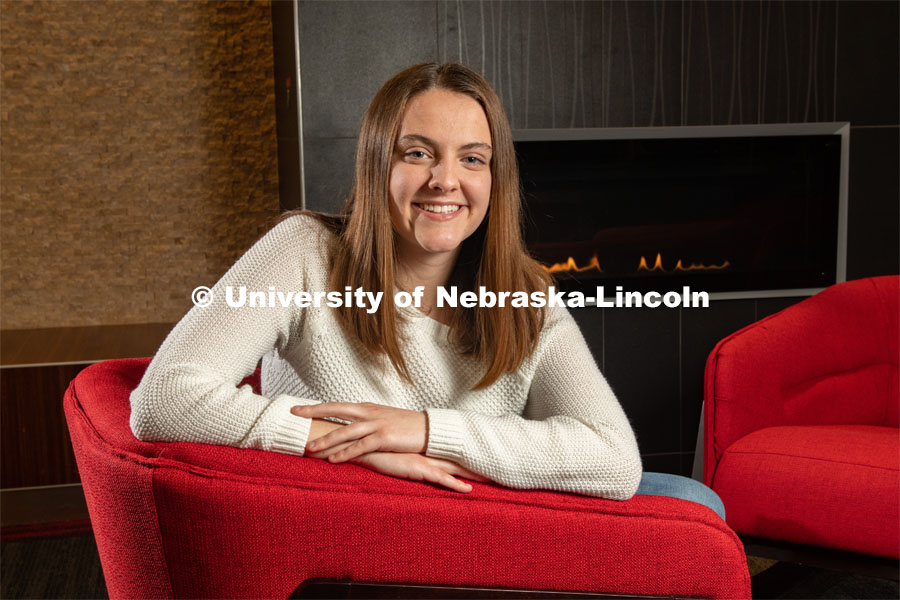 Abby Seibel, a computer engineering major from Elkhorn, NE is one of 10 STEM CONNECT Scholars from UNL. Abby will begin the STEM CONNECT program this spring. March 9, 2020. Photo by Gregory Nathan / University Communication.