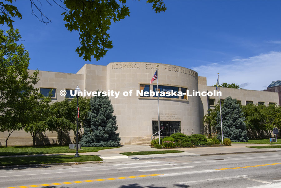 Exterior shot of the Nebraska State Historical Society. July 1, 2020. Photo by Greg Nathan / University Communication.